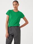 HUSH Slub Cotton Slim Fit T-Shirt, Peach, Vibrant Green