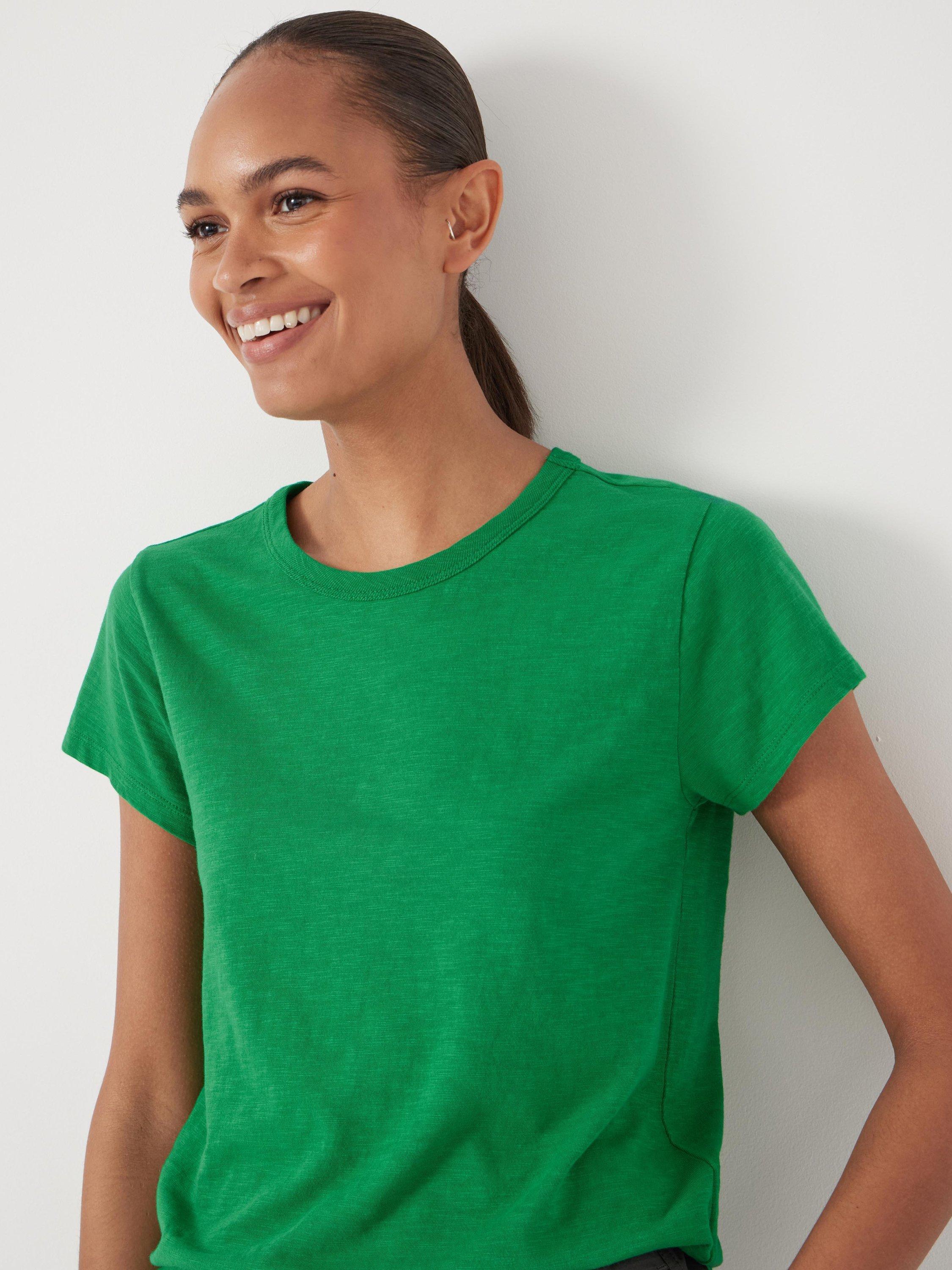 Product image 3 of 6, which shows HUSH Slub T-Shirt, Vibrant Green, XXS