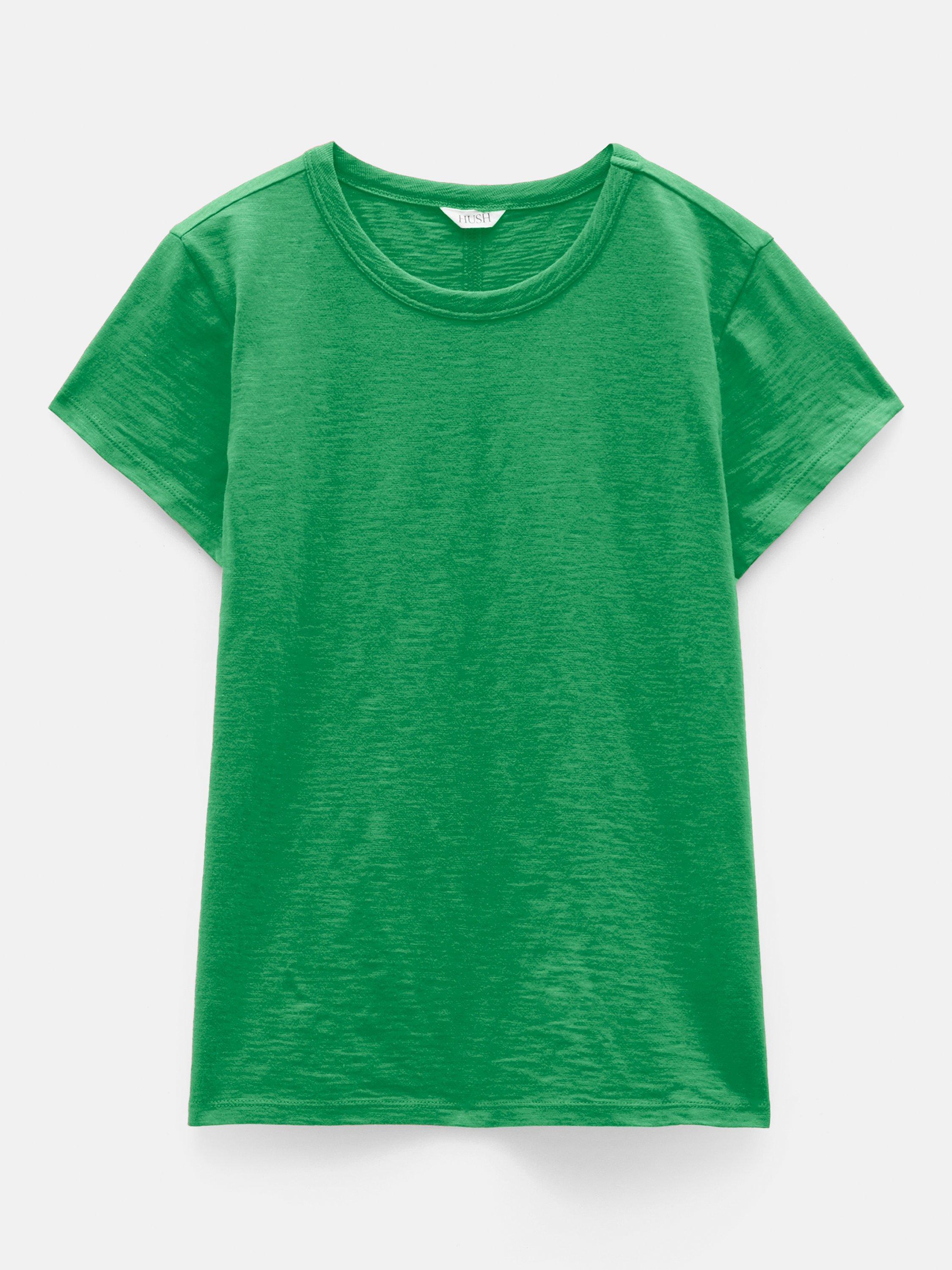 Product image 4 of 6, which shows HUSH Slub T-Shirt, Vibrant Green, XXS