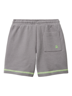 Benetton Kids' Jersey Shorts, Grey - view 2, Grey
