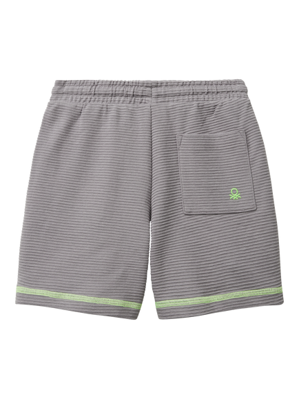 Benetton Kids' Jersey Shorts, Grey - view 2, Grey