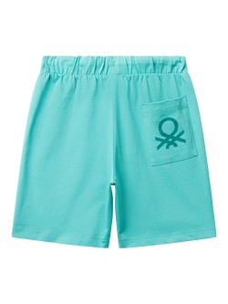 Benetton Kids' Drawstring Bermuda Shorts - view 2, Teal Green