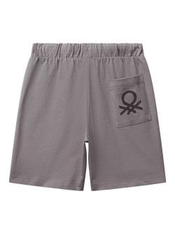 Benetton Kids' Drawstring Bermuda Shorts - view 2, Medium Grey