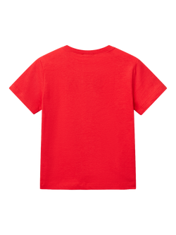Benetton Kids' Short Sleeve Logo Print T-Shirt, Red - view 2, Red