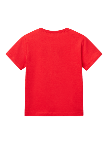 Benetton Kids' Short Sleeve Logo Print T-Shirt, Red - view 2, Red