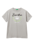Benetton Kids' Crew Neck T-Shirt, Grey