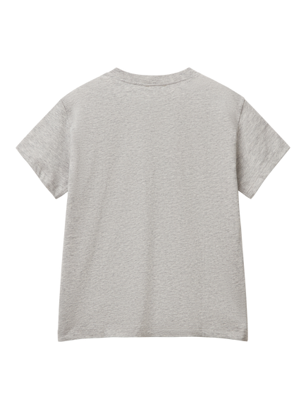 Benetton Kids' Crew Neck T-Shirt, Grey - view 2, Grey