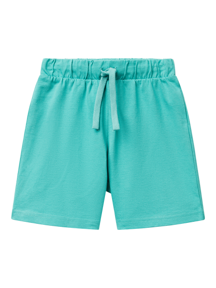 Benetton Kids' Jersey Shorts, Teal Green