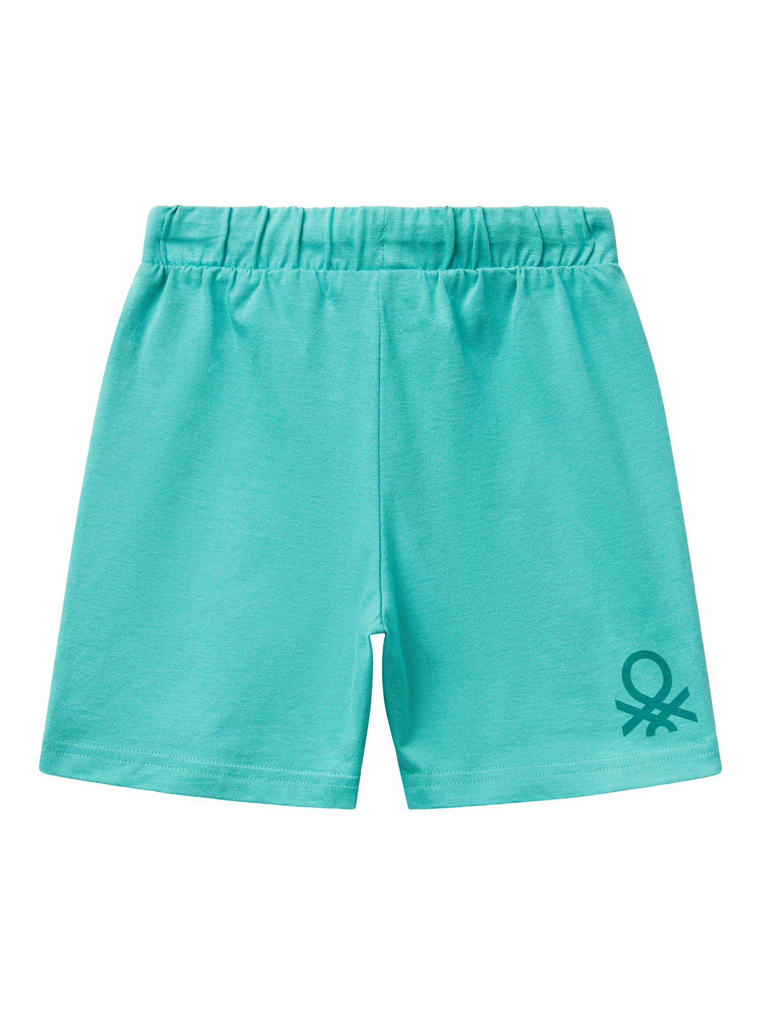 Product image 2 of 3, which shows Benetton Kids' Jersey Shorts, Teal Green, 12-18 months