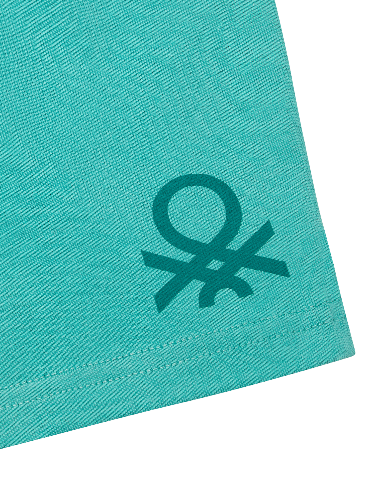 Product image 3 of 3, which shows Benetton Kids' Jersey Shorts, Teal Green, 12-18 months