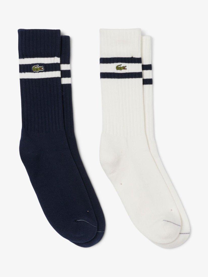 Product image 1 of 3, which shows Lacoste Striped Socks, Pack of 2, Multi, 9-11