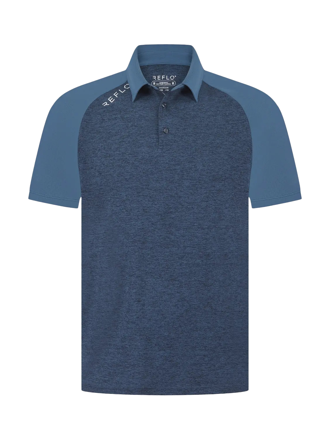 Product image 4 of 6, which shows REFLO Tummel Short Sleeve Polo Shirt, Navy /Coronet Blue, S
