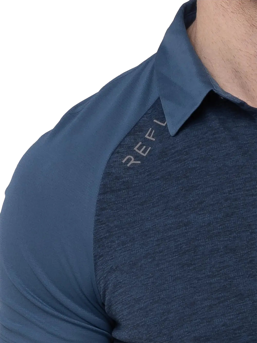 Product image 5 of 6, which shows REFLO Tummel Short Sleeve Polo Shirt, Navy /Coronet Blue, S