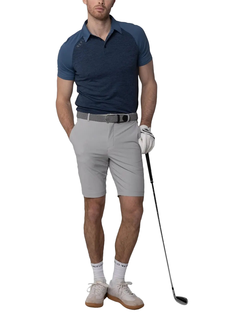 Product image 6 of 6, which shows REFLO Tummel Short Sleeve Polo Shirt, Navy /Coronet Blue, S