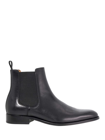 Dune London Manson Premium Leather Chelsea Boots, Black