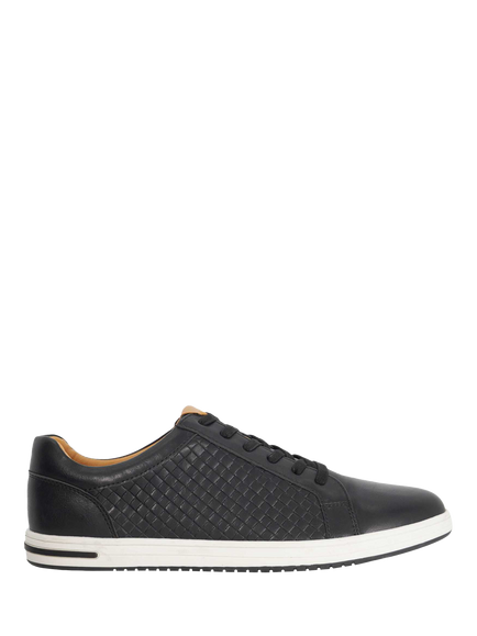 Dune London Tezzy Weave Lace Up Trainers, Black