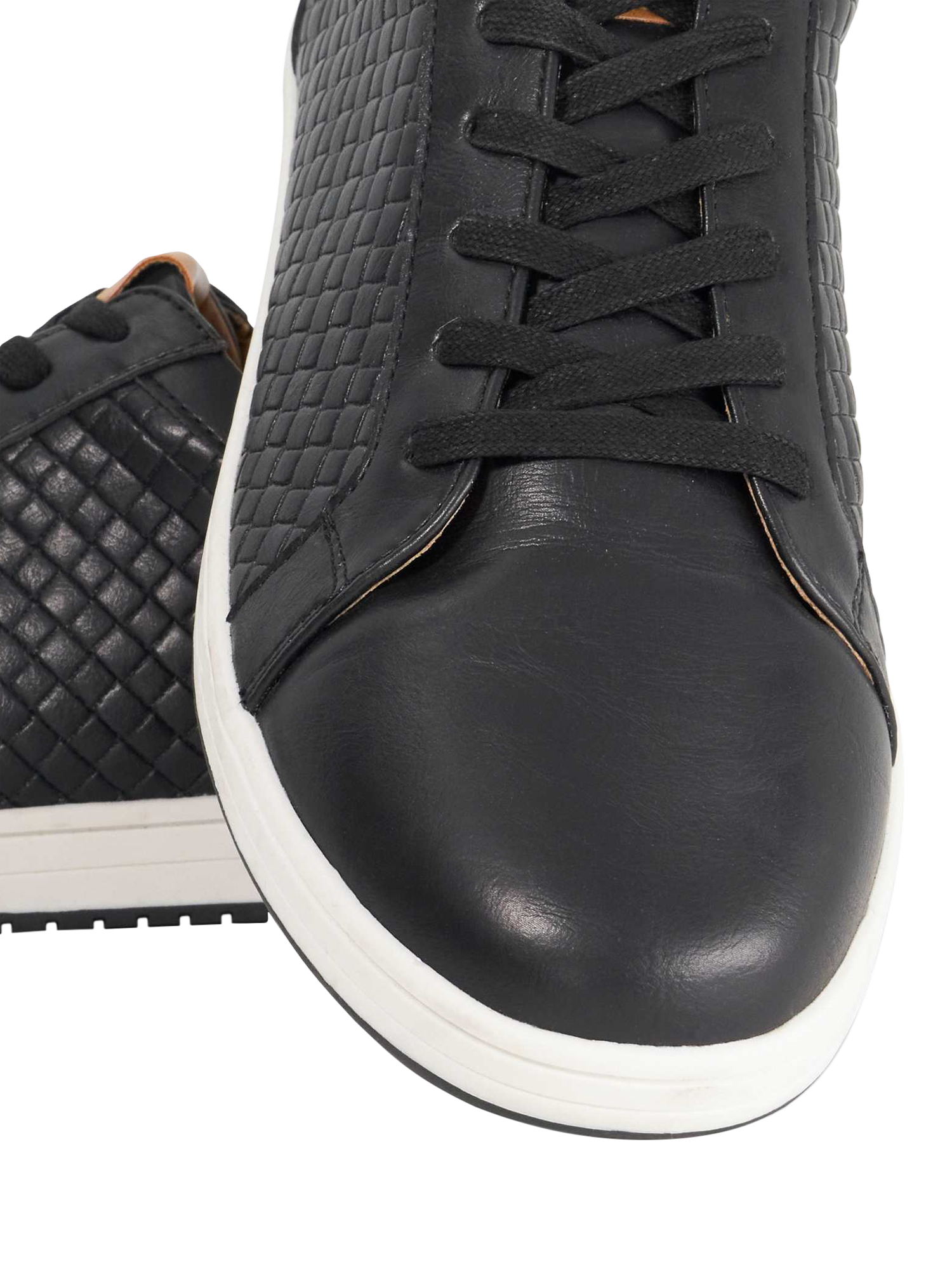 Product image 6 of 7, which shows Dune London Tezzy Weave Lace Up Trainers, Black, EU40