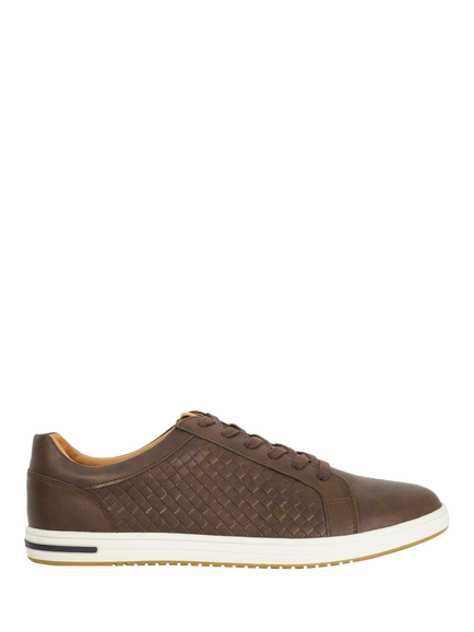Dune London Tezzy Weave Lace Up Trainers, Brown