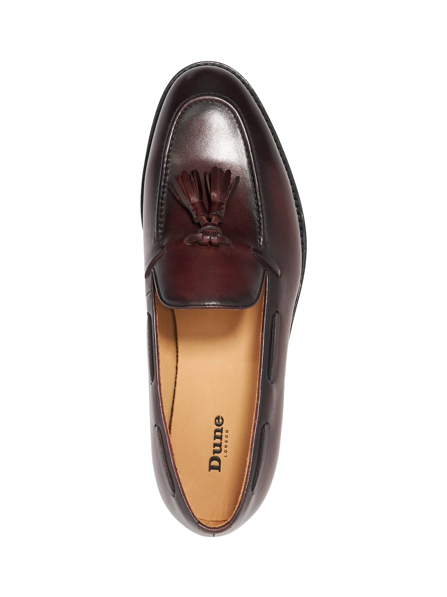 Product image 4 of 5, which shows Dune London Sandders Leather Tassle Loafers, Bordo, EU40