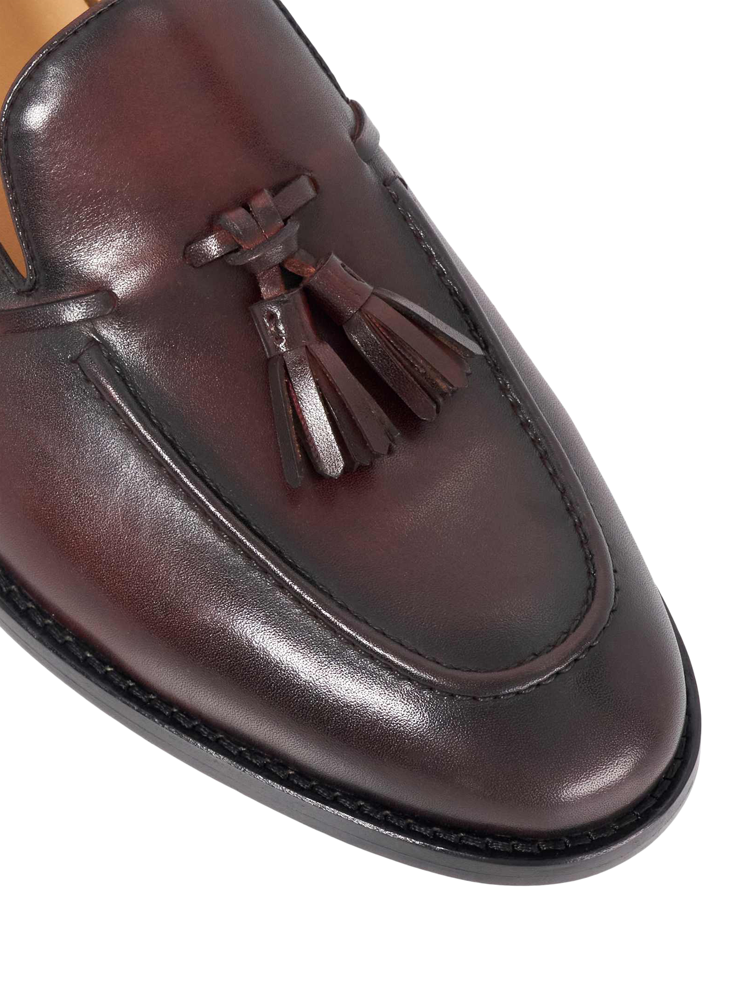 Product image 5 of 5, which shows Dune London Sandders Leather Tassle Loafers, Bordo, EU40