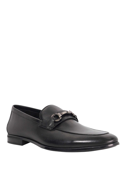 Dune London Seymore Leather Flex Sole Trim Loafers, Black - view 2, Black