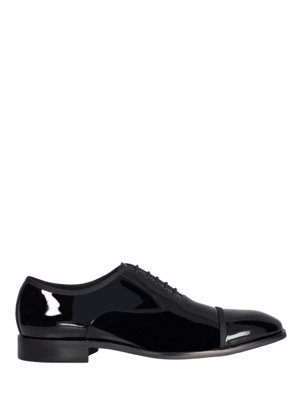 Dune London Shuffle Lace Up Patent Shoes, Black