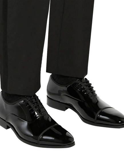 Dune London Shuffle Lace Up Patent Shoes - view 2, Black