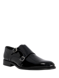 Dune London Sono Patent Leather Monk Shoes, Black