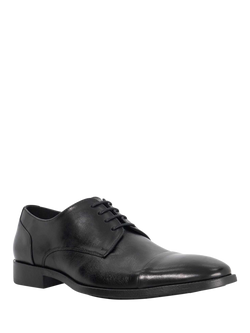 Dune London Suffix Leather Flex Sole Toecap Gibson Shoes, Black - view 2, Black