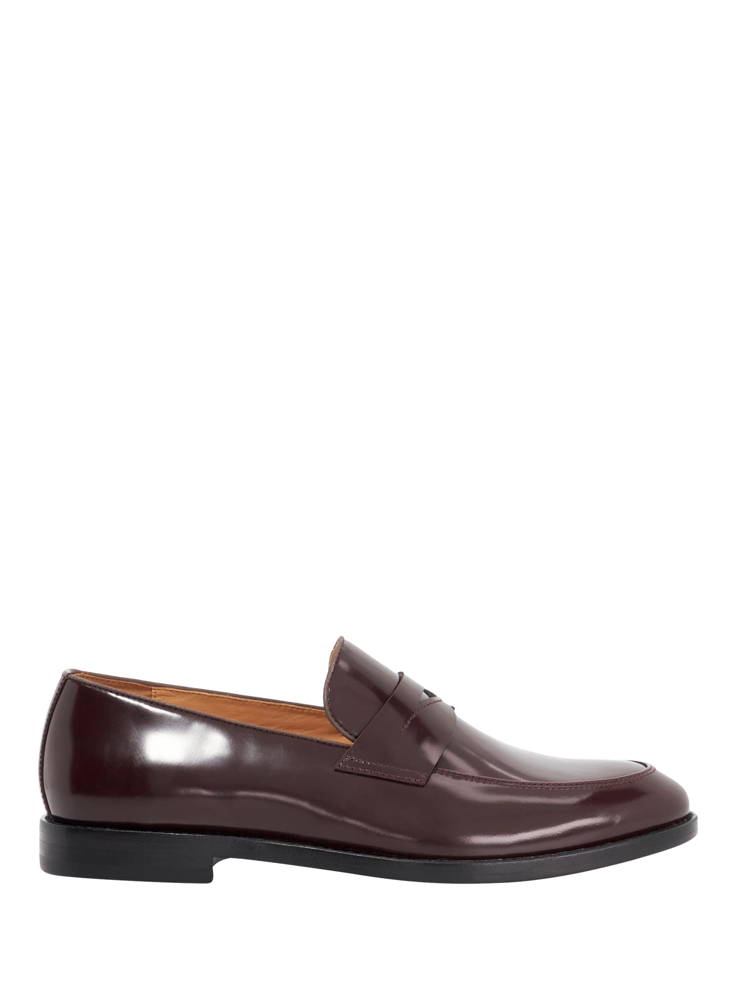 Product image 1 of 5, which shows Dune London Surrey Leather Penny Loafers, Burgundy, EU40