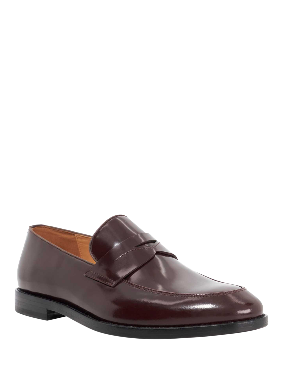 Product image 2 of 5, which shows Dune London Surrey Leather Penny Loafers, Burgundy, EU40