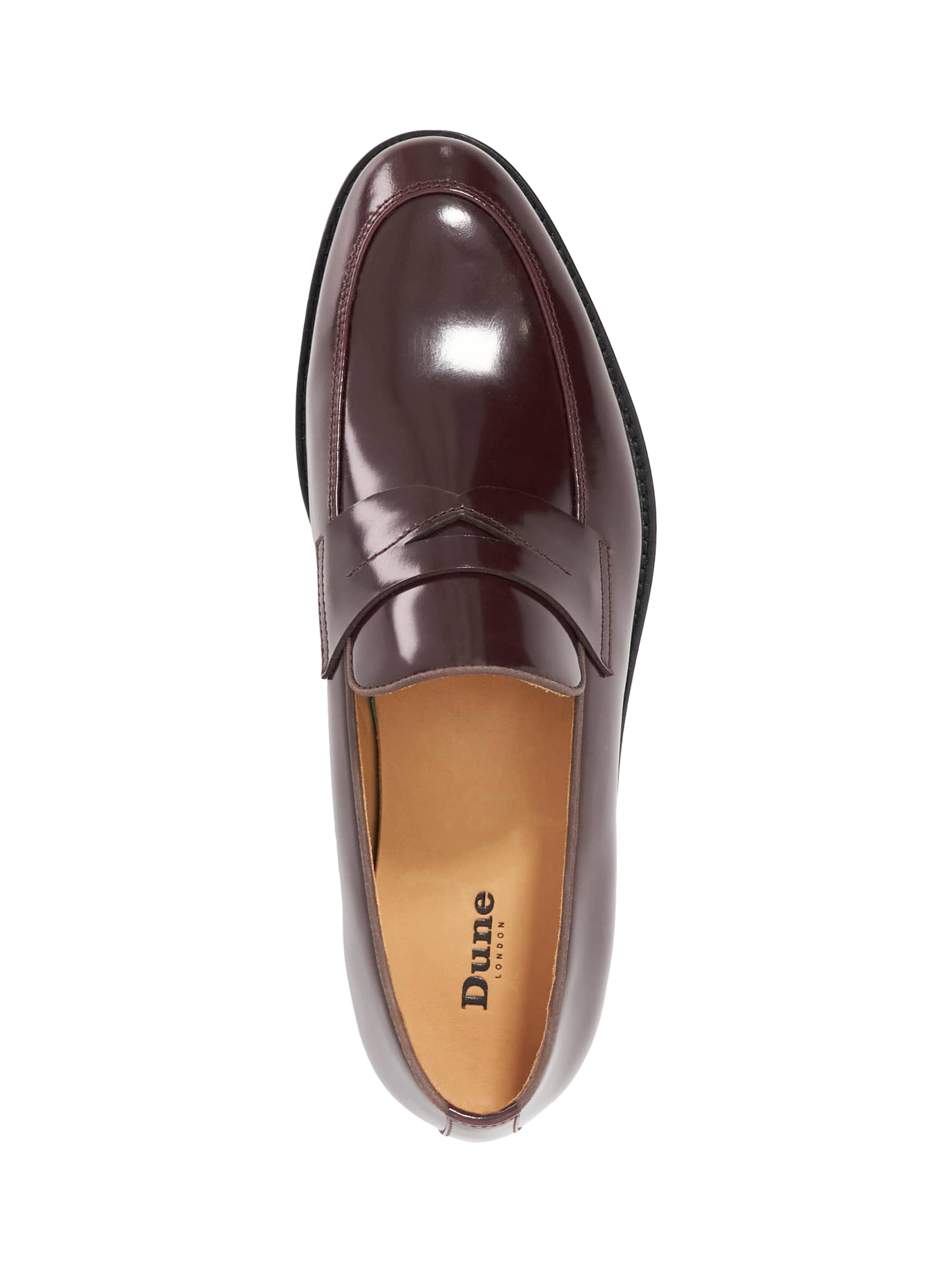 Product image 4 of 5, which shows Dune London Surrey Leather Penny Loafers, Burgundy, EU40