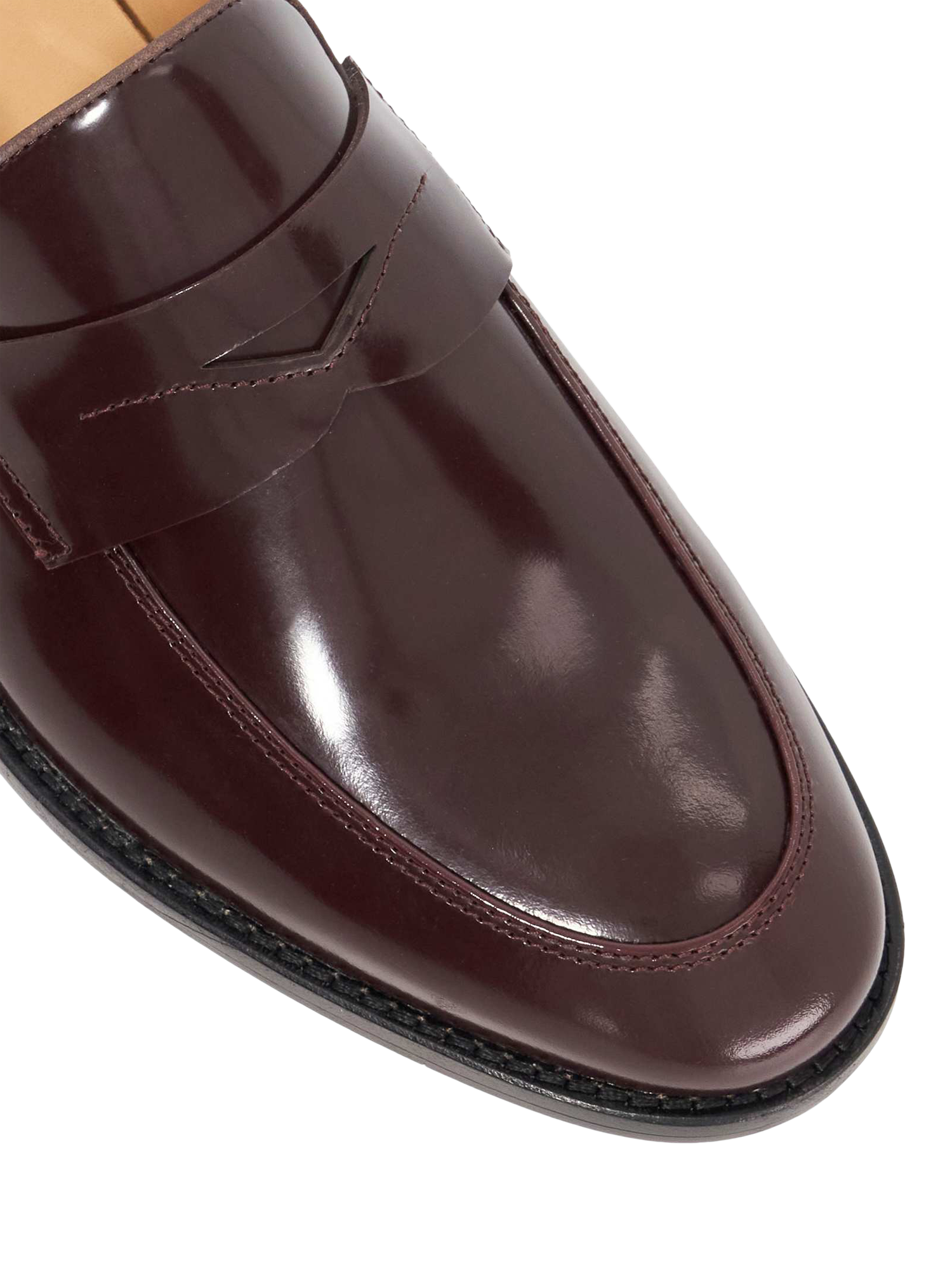 Product image 5 of 5, which shows Dune London Surrey Leather Penny Loafers, Burgundy, EU40