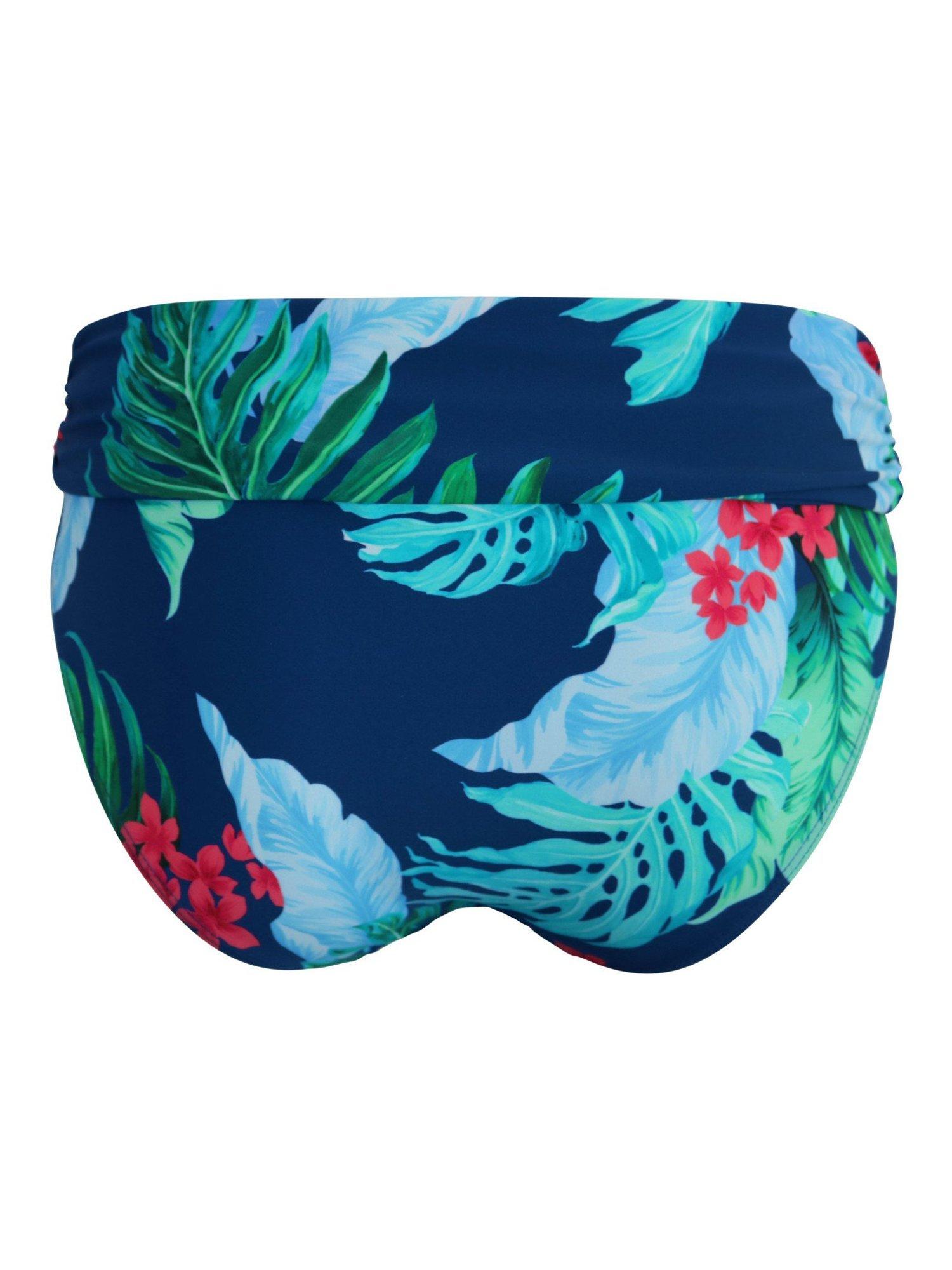Product image 8 of 8, which shows Pour Moi Kefalonia Foldover Bikini Bottoms, Navy/Multi, 10