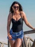 Pour Moi Free Spirit Light Padded Underwired Twist Front Control Swimsuit , Black