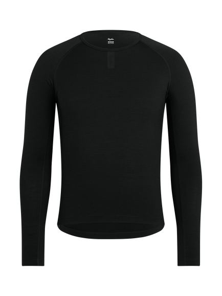 Rapha Men's Merino Long Sleeve Base Layer, Black, Black