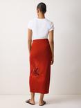 Jigsaw Fire Lily Graphic Skirt, Red, Red