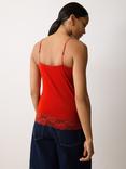 Jigsaw Lace Trim Vest Top, Cayenne