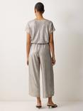 Jigsaw Metallic Cropped Palazzo Trousers, Light Gold