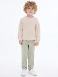 Mango Kids' Lima Cotton Blend Rolled Hem Jeans, Green