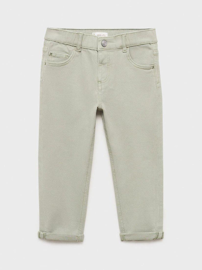 Product image 2 of 5, which shows Mango Kids' Lima Cotton Blend Rolled Hem Jeans, Green, 12-18 months