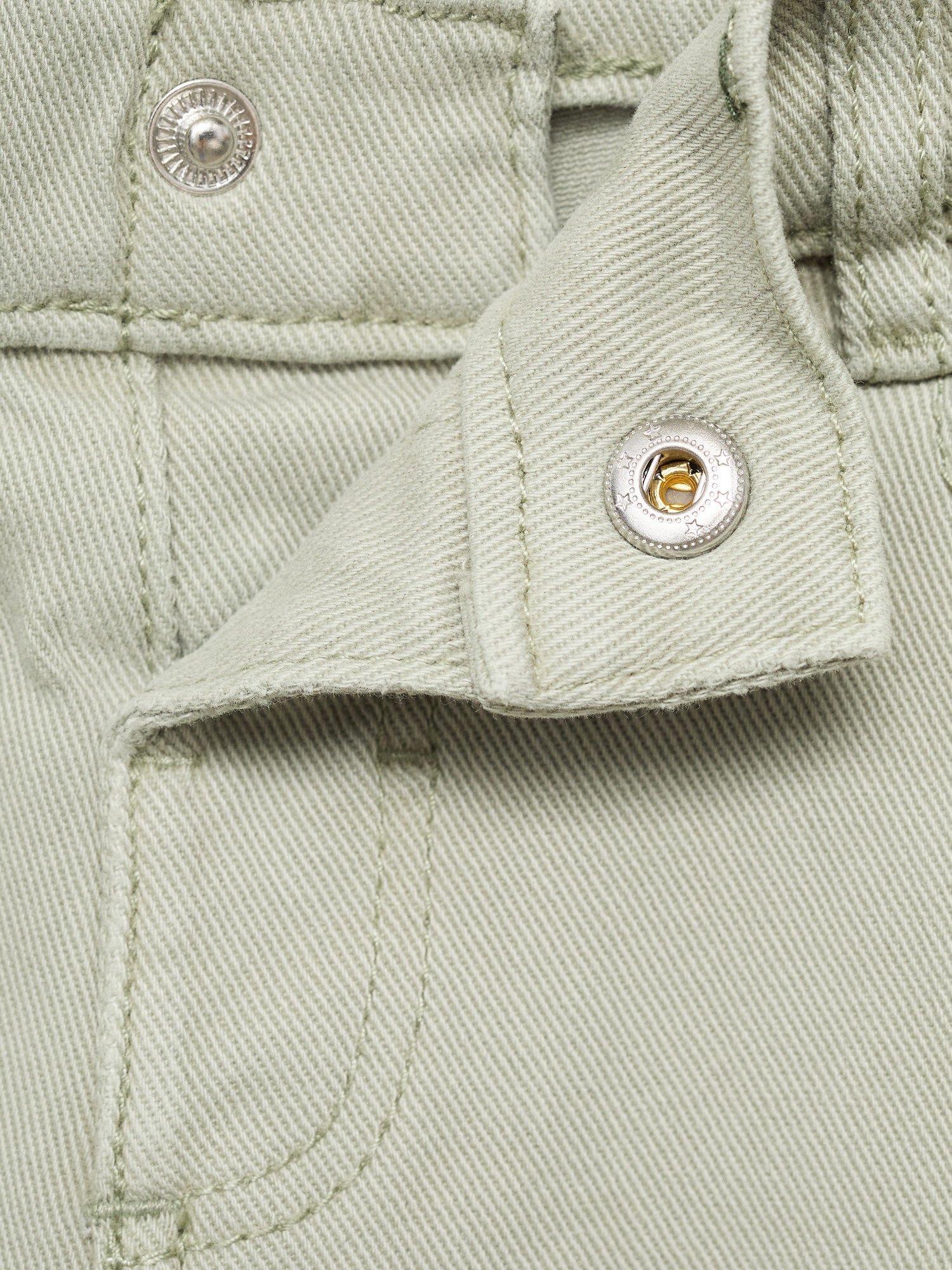 Product image 5 of 5, which shows Mango Kids' Lima Cotton Blend Rolled Hem Jeans, Green, 12-18 months