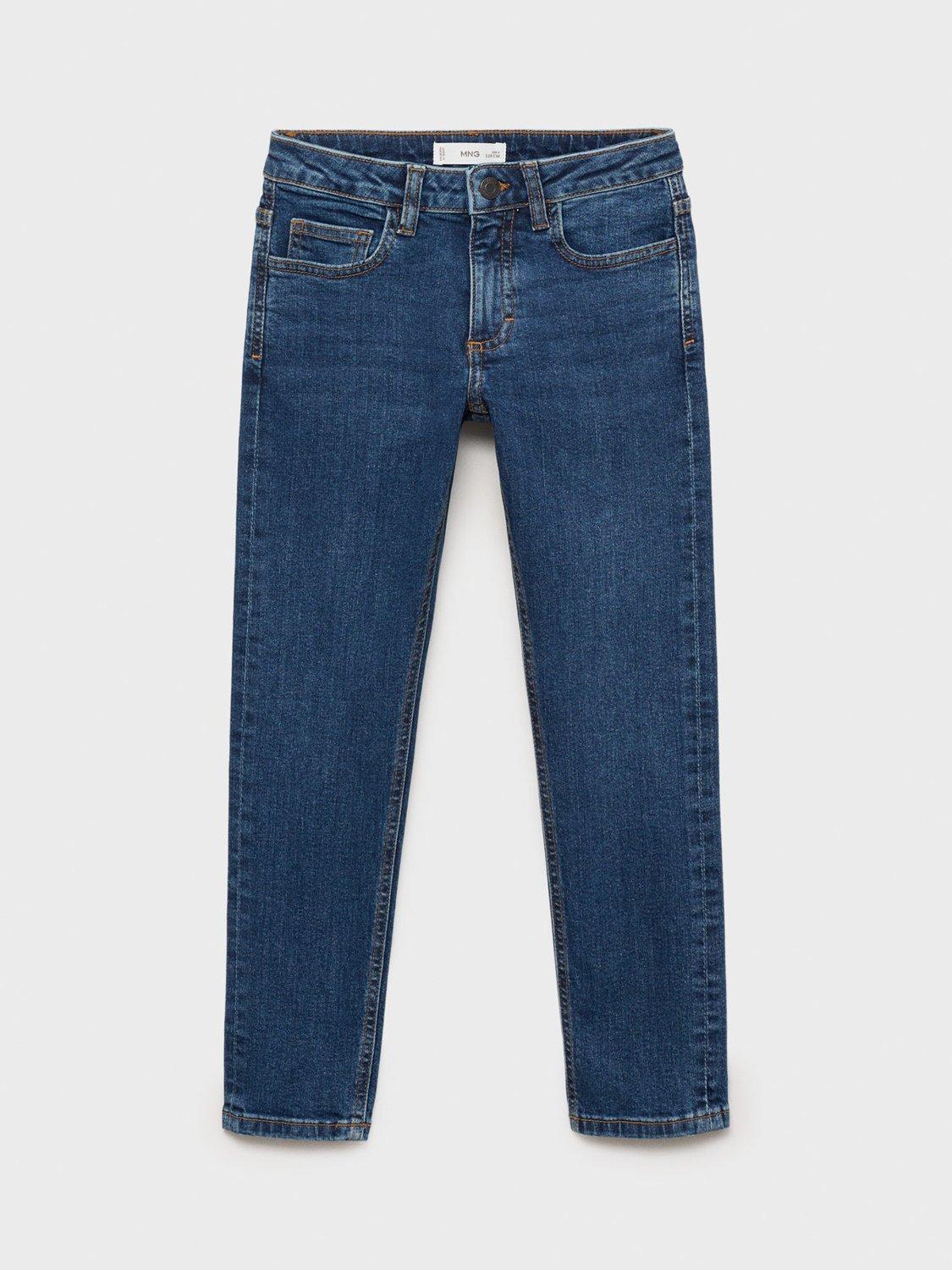 Product image 2 of 4, which shows Mango Kids' Denim Five Pocket Slim Fit Jeans, Open Blue, 11 years