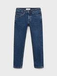 Mango Kids' Denim Five Pocket Slim Fit Jeans, Open Blue