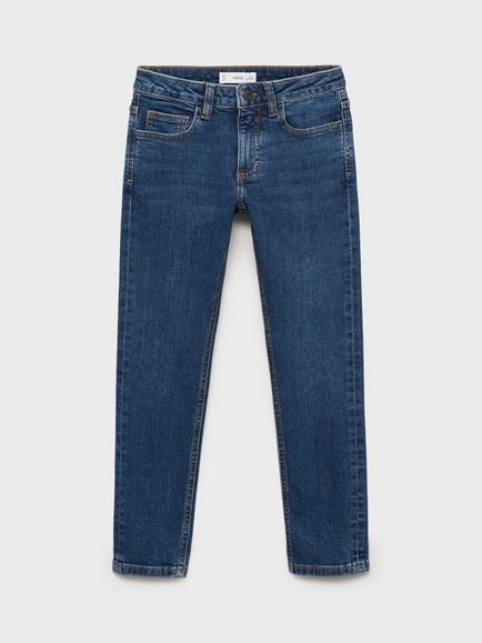 Mango Kids' Denim Five Pocket Slim Fit Jeans - view 2, Open Blue