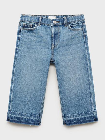 Mango Kids' Wide Leg Culotte Jeans - view 2, Medium Blue
