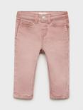Mango Kids' Elena Cotton Blend Five Pocket Jeans, Light Pastel Pink