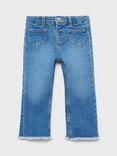 Mango Kids' Cotton Blend Frayed Flared Jeans