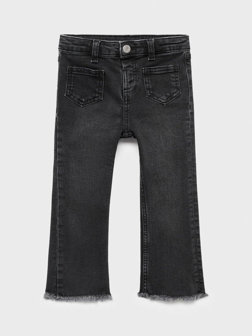 Product image 1 of 4, which shows Mango Kids' Flared Denim Jeans, Open Grey, 4-5 years