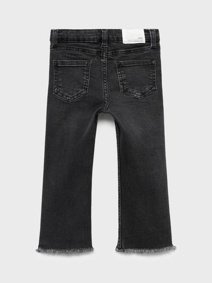 Mango Kids' Flared Denim Jeans, Open Grey - view 2, Open Grey